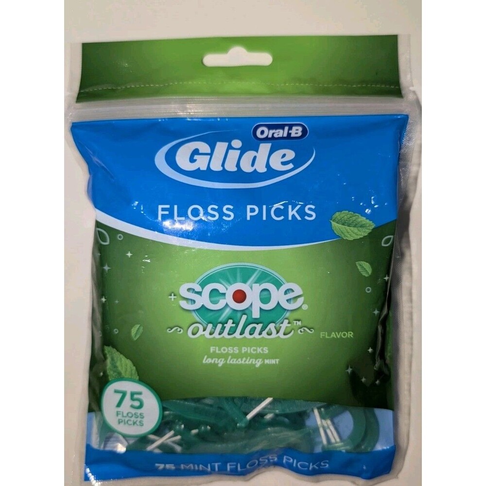 Oral-B Glide Complete with Scope Outlast Mint Flavor Floss Picks 75 Count